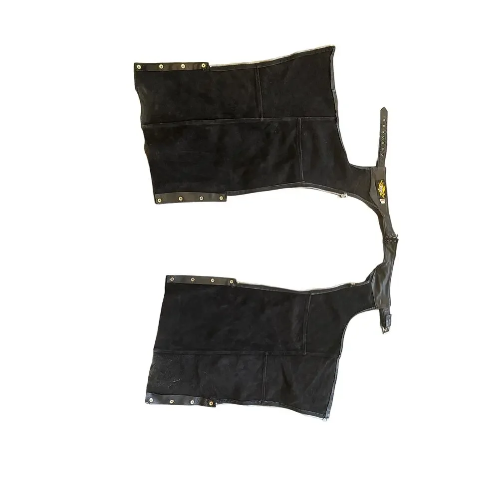 Universal Rider Black Leather Riding Chaps Medium